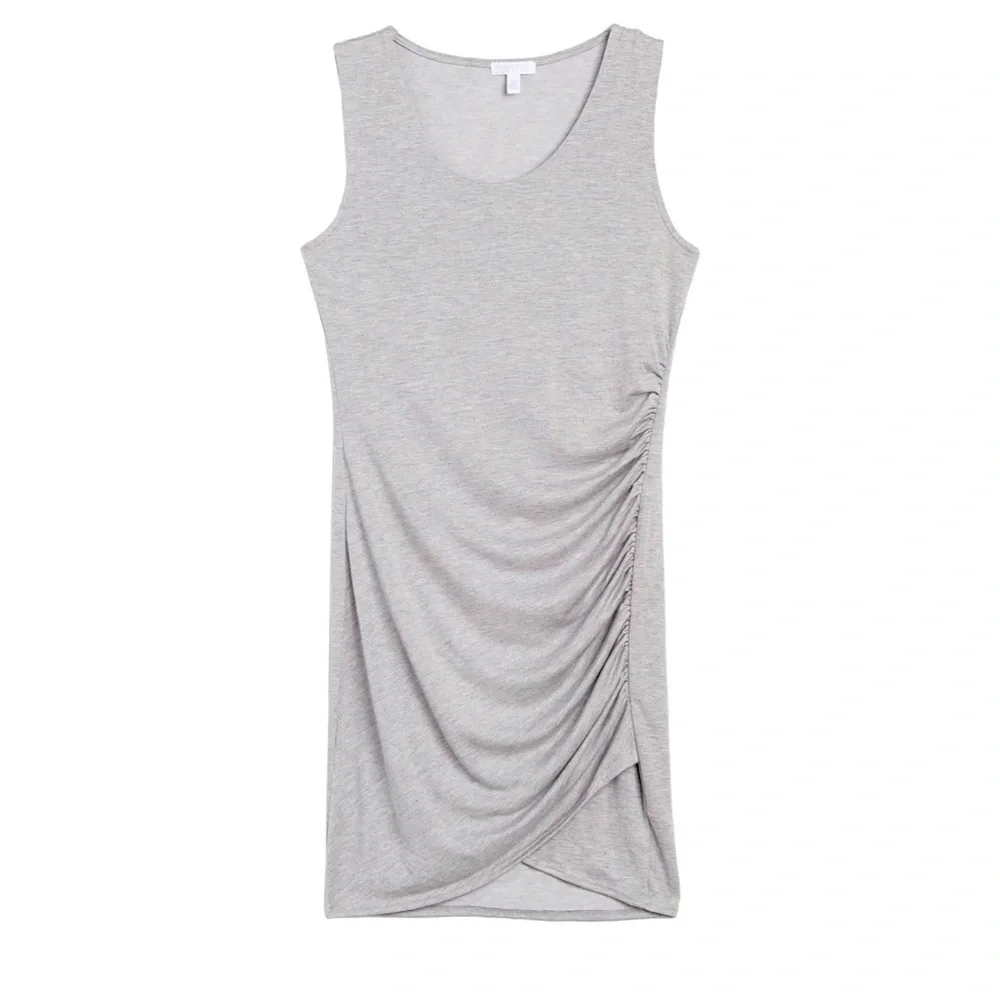 NWT Gray Ruched Tank Dress - Picture 1 of 6